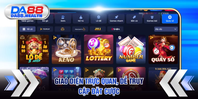 Giao diện trực quan, dễ truy cập đặt cược